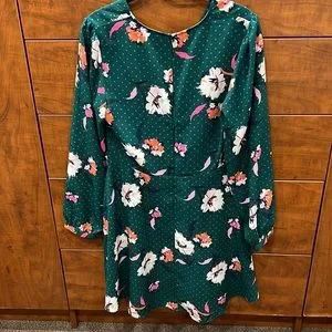 Express | Dresses | Express Floral Green Faux Wrap Dress | Poshmark